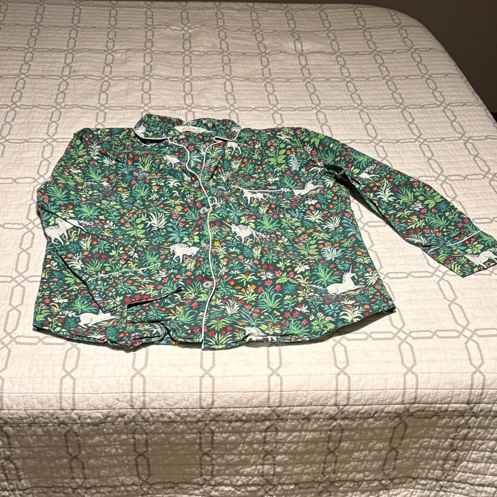 Printfresh Unicorn Pajama Set - Green and White - Picture 3 of 5